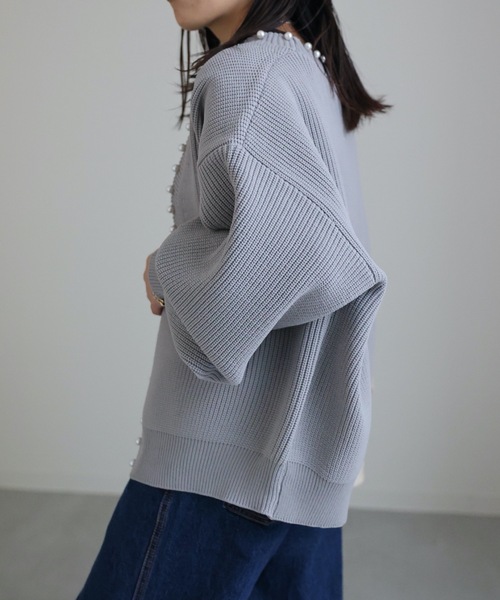 「ap retro」 ニットカーディガン FREE ブラック レディース_画像7