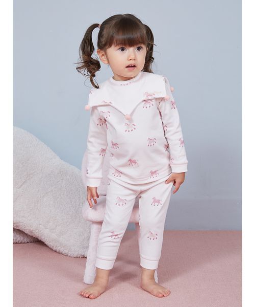 gelato pique（ジェラートピケ） ベビー 「BABY」ポニー柄ロングパンツ