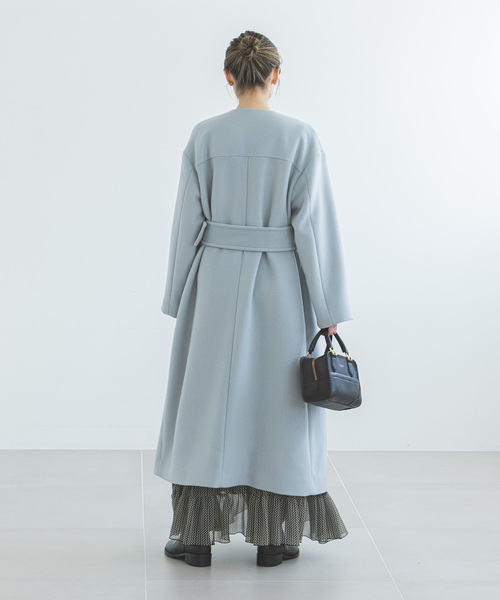 NOBLE ノーカラーコート NOBLE（ノーブル） ノーカラーコート 36 イエロー レディース