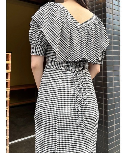 「rienda」 半袖ワンピース MEDIUM ブラック レディースの画像