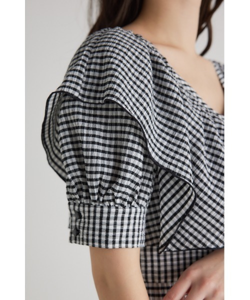 「rienda」 半袖ワンピース MEDIUM ブラック レディースの画像