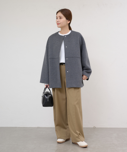 JOURNAL STANDARD ノーカラーショートコート　38 JOURNAL STANDARD（ジャーナルスタンダード） ノーカラーコート 38