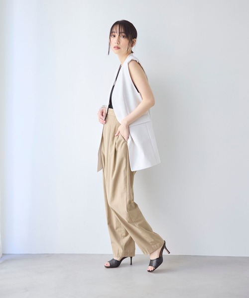 サンダル LovelyWalk レザーパンチングミュール レディースの画像