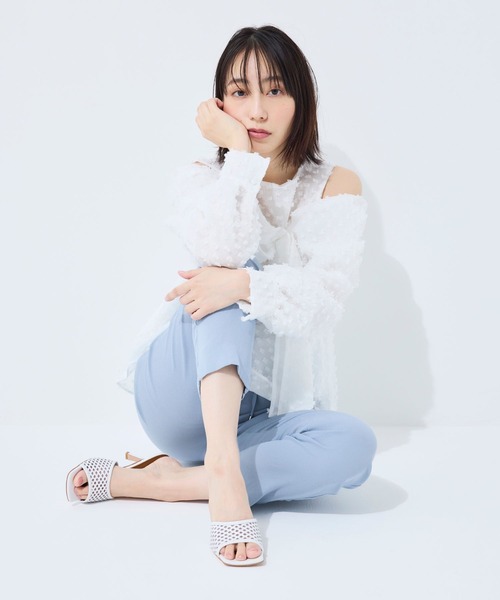 サンダル LovelyWalk レザーパンチングミュール レディースの画像