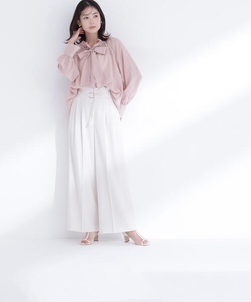 basic ボウタイブラウス 楽天市場】[洗える]ボウタイ七分袖ブラウス NATURAL BEAUTY BASIC