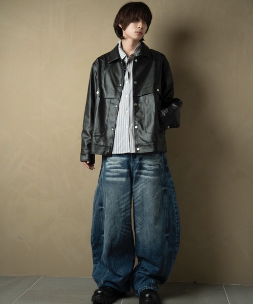 Jeans Factory 本革 シングルライダース レザージャケット M 革ジャンメンズ ライダース 本革 シングル リプロダクトレザー