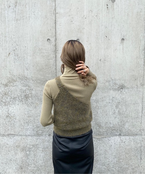 「y/m by RIKA」 タートルネックニット FREE オリーブ レディース_画像3