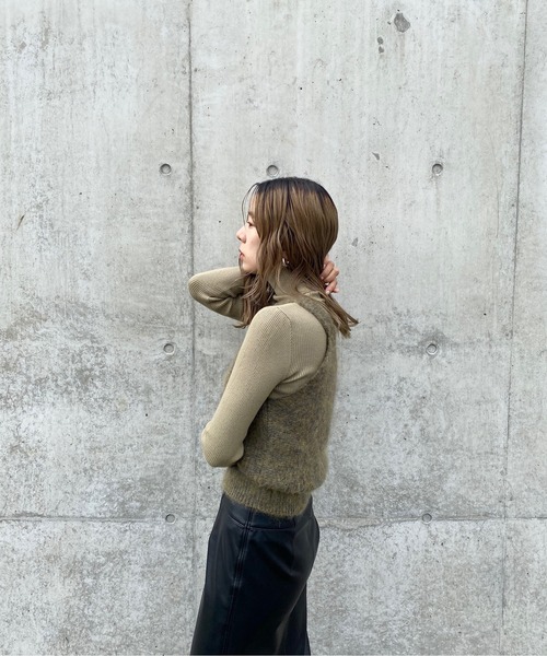 「y/m by RIKA」 タートルネックニット FREE オリーブ レディース_画像4