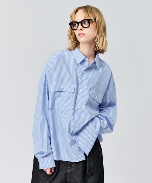 WETTEMPT シャツ DOUBLE POCKET STRIPE SHIRT / ダブルポケット