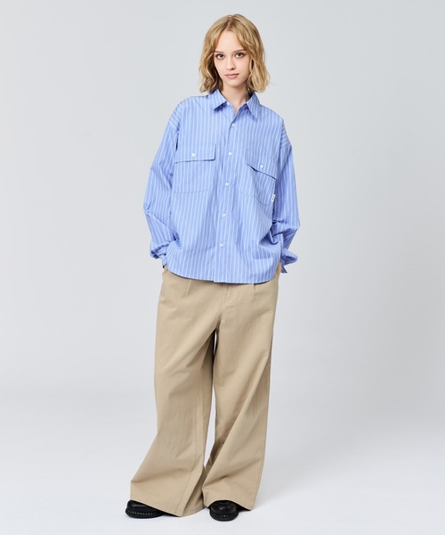 WETTEMPT シャツ DOUBLE POCKET STRIPE SHIRT / ダブルポケット