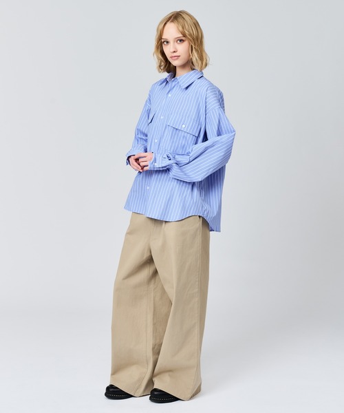 WETTEMPT シャツ DOUBLE POCKET STRIPE SHIRT / ダブルポケット