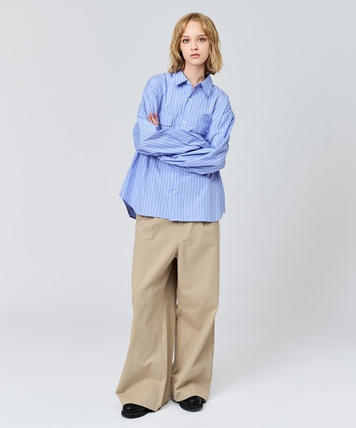 WETTEMPT シャツ DOUBLE POCKET STRIPE SHIRT / ダブルポケット