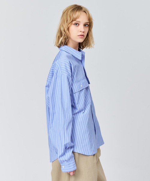 WETTEMPT シャツ DOUBLE POCKET STRIPE SHIRT / ダブルポケット