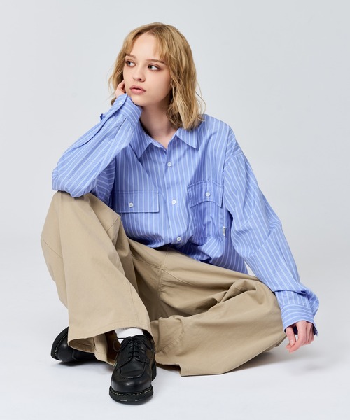 WETTEMPT シャツ DOUBLE POCKET STRIPE SHIRT / ダブルポケット
