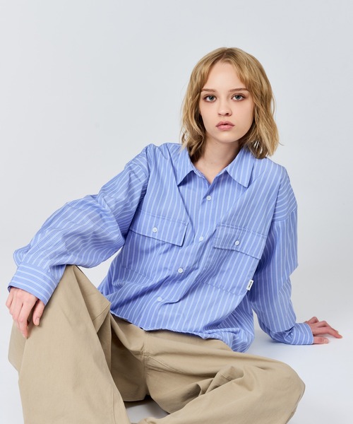 WETTEMPT シャツ DOUBLE POCKET STRIPE SHIRT / ダブルポケット