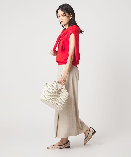uvカット スカート 「size SHORTあり」リネンライク スリット タイト スカートの画像