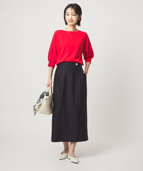 uvカット スカート 「size SHORTあり」リネンライク スリット タイト スカートの画像