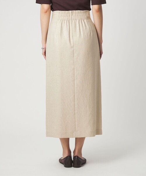 uvカット スカート 「size SHORTあり」リネンライク スリット タイト スカートの画像