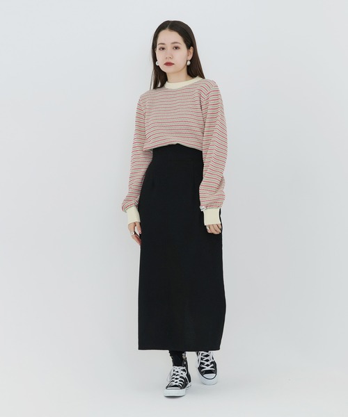 「TINA：JOJUN」 長袖ニット M ダークグリーン レディース_画像7