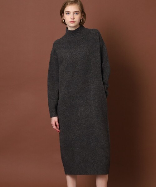 「DRESSTERIOR」 ニットワンピース 38 ライトグレー レディース_画像3