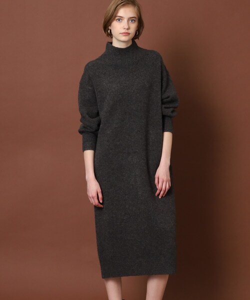 「DRESSTERIOR」 ニットワンピース 38 ライトグレー レディース_画像4
