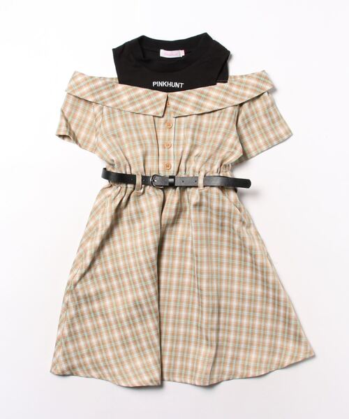 「PINKHUNT」 「KIDS」半袖ワンピース 120cm ブラック キッズ_画像3