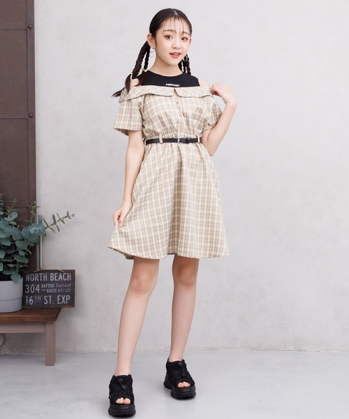 「PINKHUNT」 「KIDS」半袖ワンピース 120cm ブラック キッズ_画像4