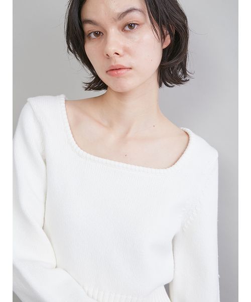 Mila Owen（ミラオーウェン） ニット セーター スクエアネックニット