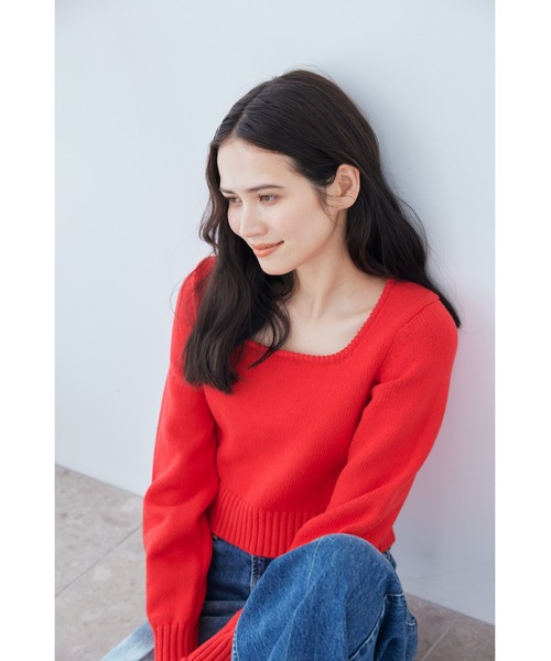 Mila Owen（ミラオーウェン） ニット セーター スクエアネックニット