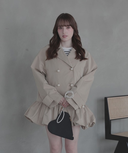 Myu バルーンパールトレンチ Myu（ミュー） トレンチコート コート BALLON × PEARL TRENCH COAT