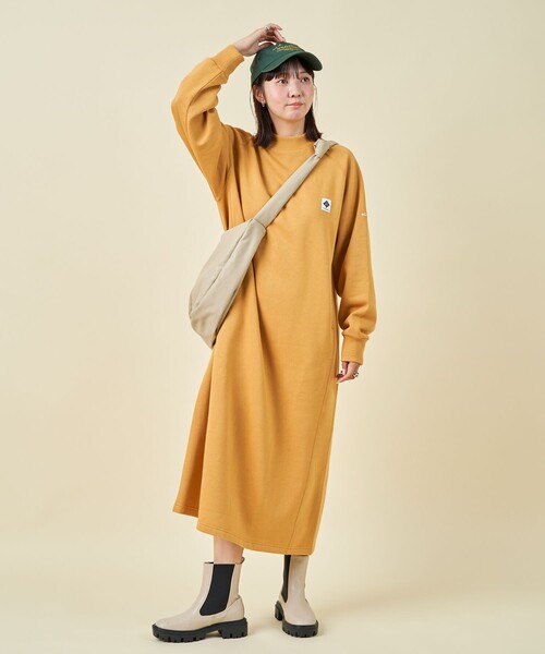 「FREAK'S STORE」 「Columbia」長袖ワンピース MEDIUM ブラック レディース_画像2