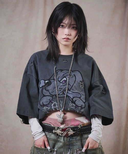 ガルフィー　ばちばちピアスTシャツ GALFY（ガルフィー） tシャツ GALFY-バチバチピアスTee メンズ