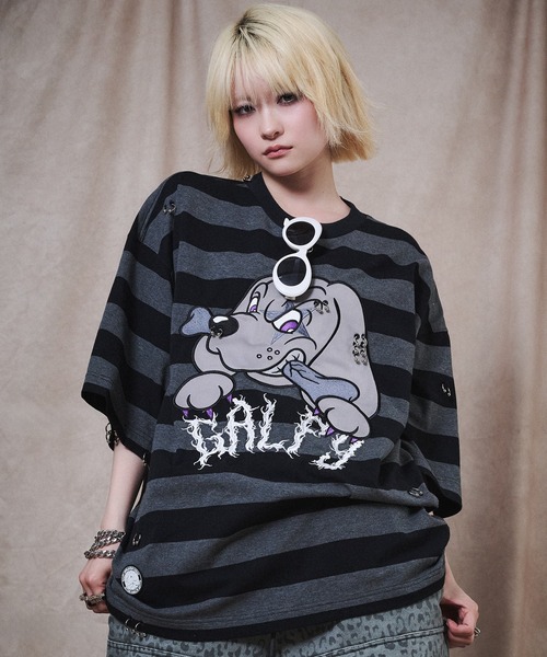 GALFY（ガルフィー） tシャツ GALFY-バチバチピアスTee メンズ