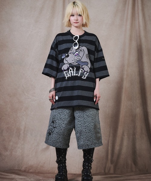 GALFY（ガルフィー） tシャツ GALFY-バチバチピアスTee メンズ