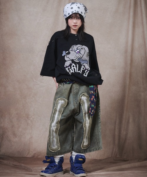 GALFY（ガルフィー） tシャツ GALFY-バチバチピアスTee メンズ