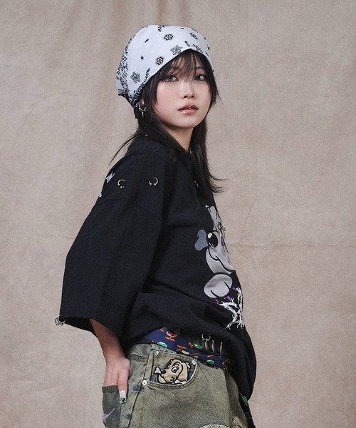 GALFY（ガルフィー） tシャツ GALFY-バチバチピアスTee メンズ