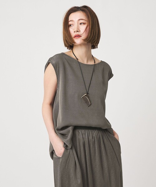 ブラウス シャツ 「conte」レオパード ノースリーブブラウス レディースの画像