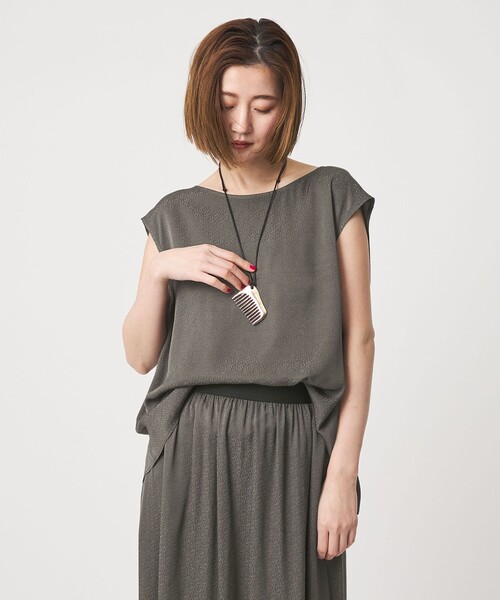 ブラウス シャツ 「conte」レオパード ノースリーブブラウス レディースの画像
