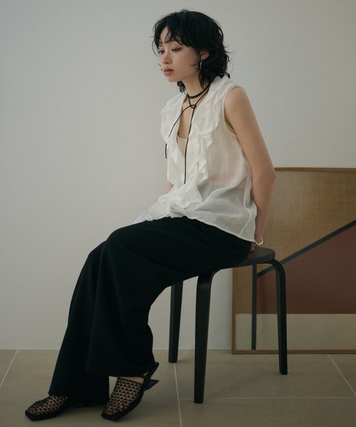 サンダル ミュール mesh square toe heel mule /メッシュスクエアトゥ