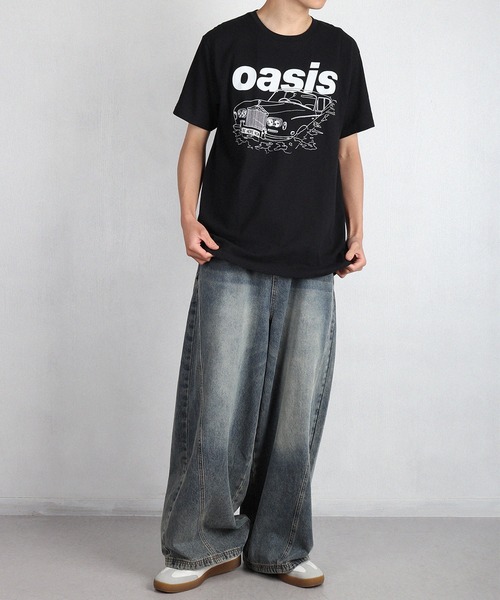WESTSEA（ウエストシー） tシャツ oasis バンドフォト ＆ ロゴプリント