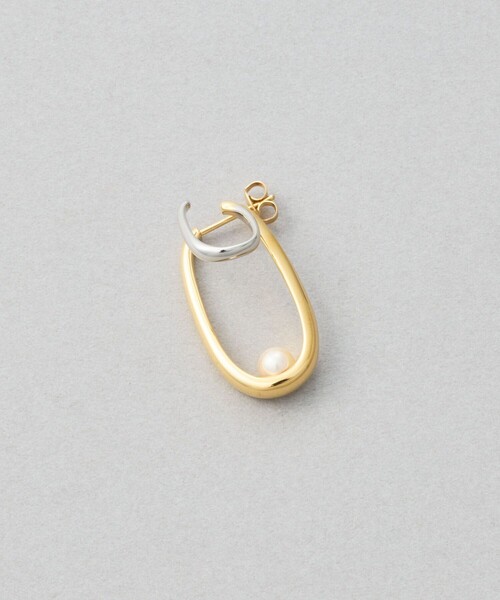 ピアス 「ダブルピアス」 パール コンビカラー レディースの画像
