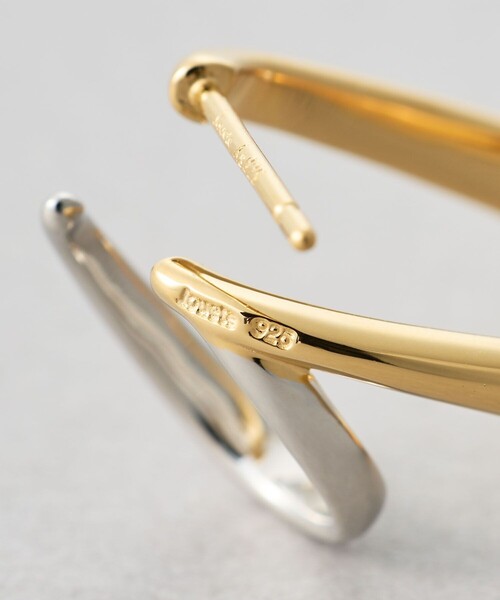 ピアス 「ダブルピアス」 パール コンビカラー レディースの画像