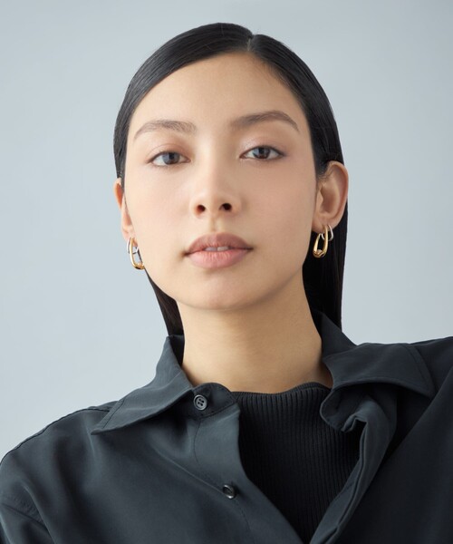 ピアス 「ダブルピアス」 パール コンビカラー レディースの画像