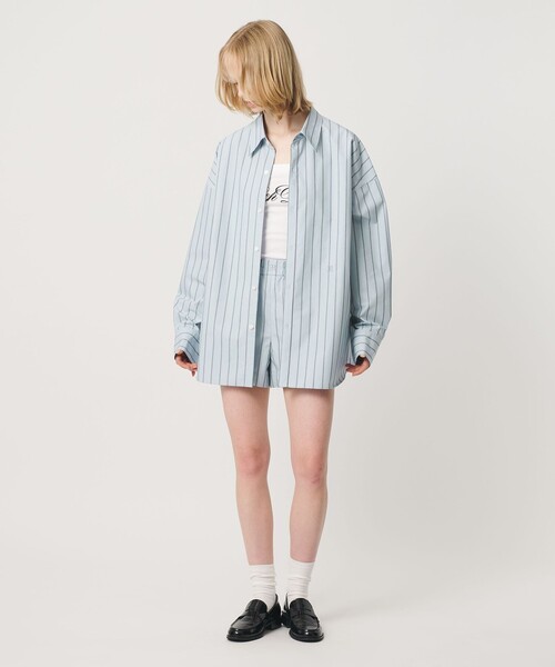 ER（イーアール） パンツ 「ER」コットンブレンド ストライプショーツ