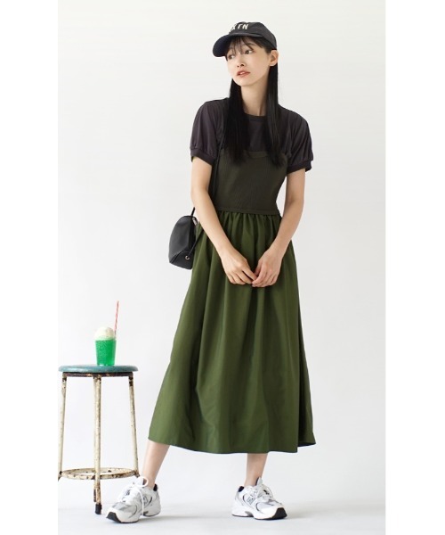 「e-zakkamania stores」 ドッキングワンピース フリー カーキ レディース_画像3