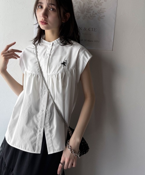 「classicalelf」 半袖シャツ LARGE ネイビー レディース_画像8