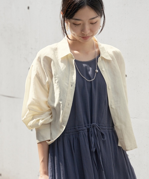 「IENA」 長袖シャツ - ブルー レディース_画像2