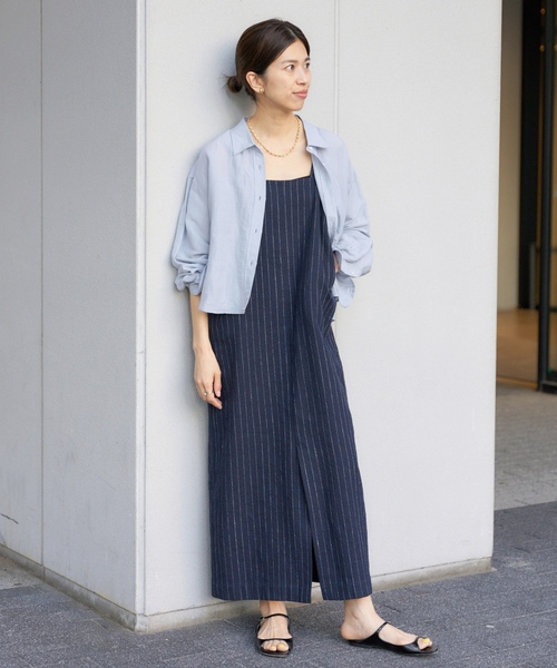 「IENA」 長袖シャツ - ブルー レディース_画像10