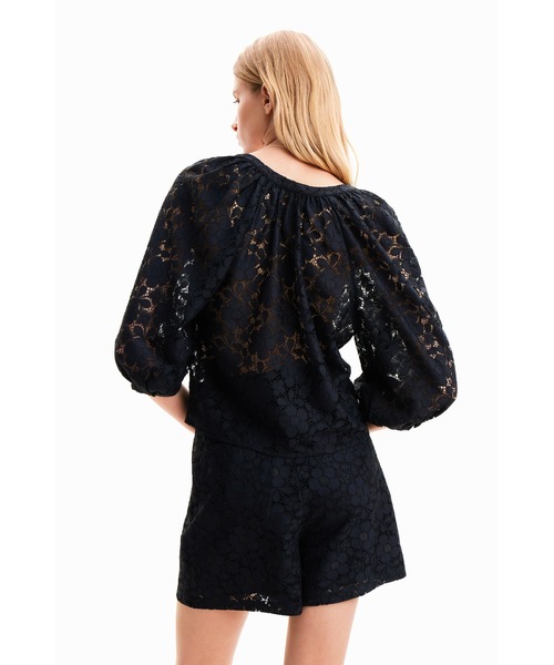「Desigual」 半袖ブラウス M ブラック レディース_画像7