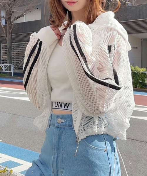 「one way」 ジップアップパーカー FREE アイボリー レディース_画像3